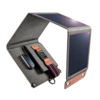 Choetech Reise Solar Ladegerät für Telefone mit USB 14W faltbar – passt zusammengeklappt in die Tasche