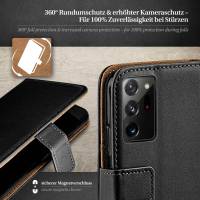 moex Book Case für Samsung Galaxy Note 20 Ultra 5G – Klapphülle aus PU Leder mit Kartenfach, Komplett Schutz