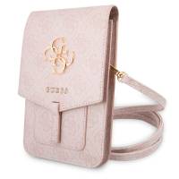 Guess Handtasche – elegante Umhängetasche für Smartphones mit goldenem Big Logo, AllOver 4G Logo Serie