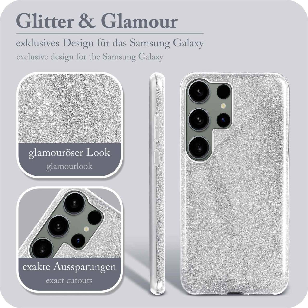 ONEFLOW Glitter Case für Samsung Galaxy S24 Ultra – Glitzer Hülle aus TPU, designer Handyhülle