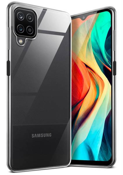 moex Aero Case für Samsung Galaxy A12 – Durchsichtige Hülle aus Silikon, Ultra Slim Handyhülle