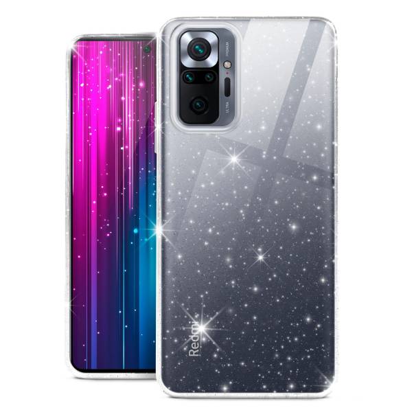 moex® Sparky Case für Xiaomi Redmi Note 10 Pro – Stylische Glitzer Hülle, ultra slim Handyhülle, durchsichtig