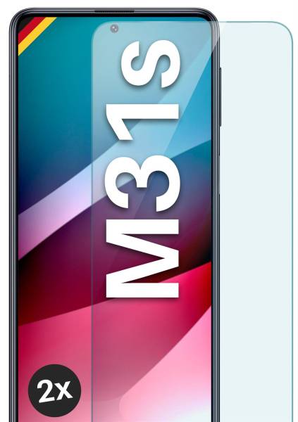 moex ShockProtect Klar für Samsung Galaxy M31s – Panzerglas für kratzfesten Displayschutz, Ultra klar