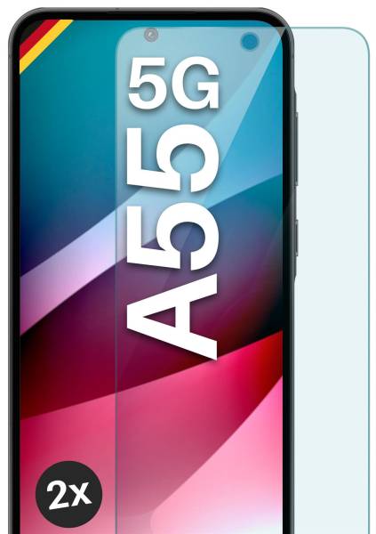 moex ShockProtect Klar für Samsung Galaxy A55 5G – Panzerglas für kratzfesten Displayschutz, Ultra klar