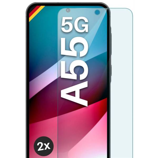 moex ShockProtect Klar für Samsung Galaxy A55 5G – Panzerglas für kratzfesten Displayschutz, Ultra klar