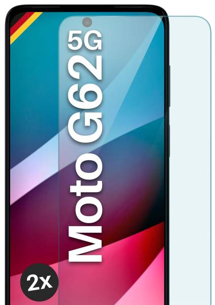 moex ShockProtect Klar für Motorola Moto G62 5G – Panzerglas für kratzfesten Displayschutz, Ultra klar