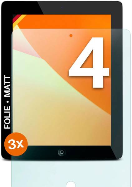 moex FlexProtect Matt für Apple iPad (4. Generation - 2012) – Anti Reflex Schutzfolie für besten Displayschutz, Matt