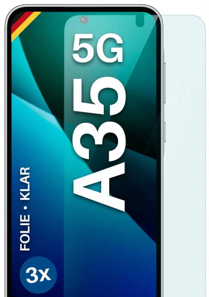 moex FlexProtect Klar für Samsung Galaxy A35 5G – Schutzfolie für unsichtbaren Displayschutz, Ultra klar