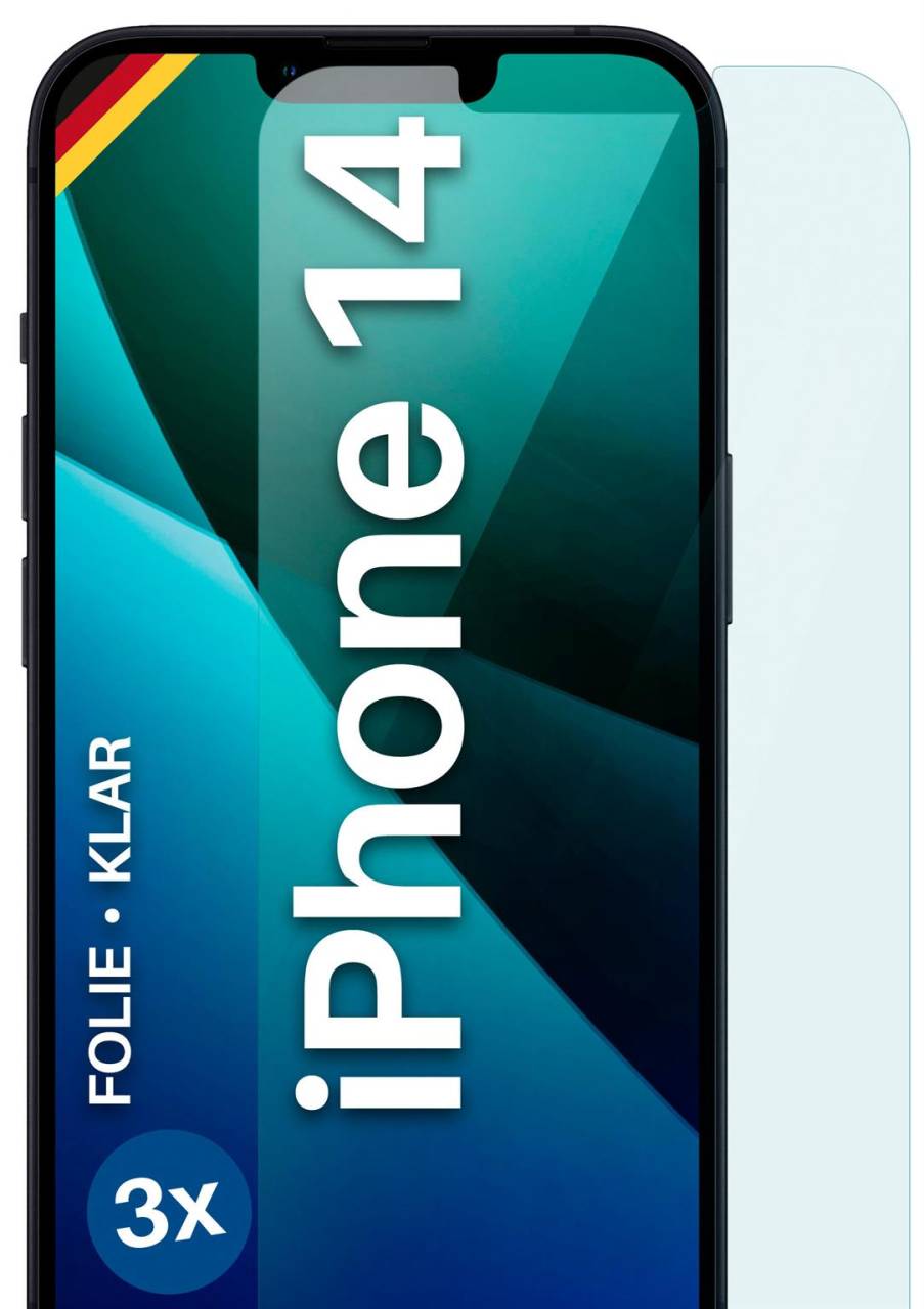 moex FlexProtect Klar für Apple iPhone 14 – Schutzfolie für unsichtbaren Displayschutz, Ultra klar
