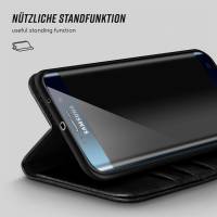 moex Casual Case für Samsung Galaxy S6 Edge – 360 Grad Schutz Booklet, PU Lederhülle mit Kartenfach