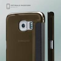 moex Focus Case für Samsung Galaxy S6 Edge – Klapphülle mit Sichtfenster – Handytasche mit Rundumschutz