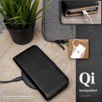 moex Book Case für LG G7 Fit – Klapphülle aus PU Leder mit Kartenfach, Komplett Schutz