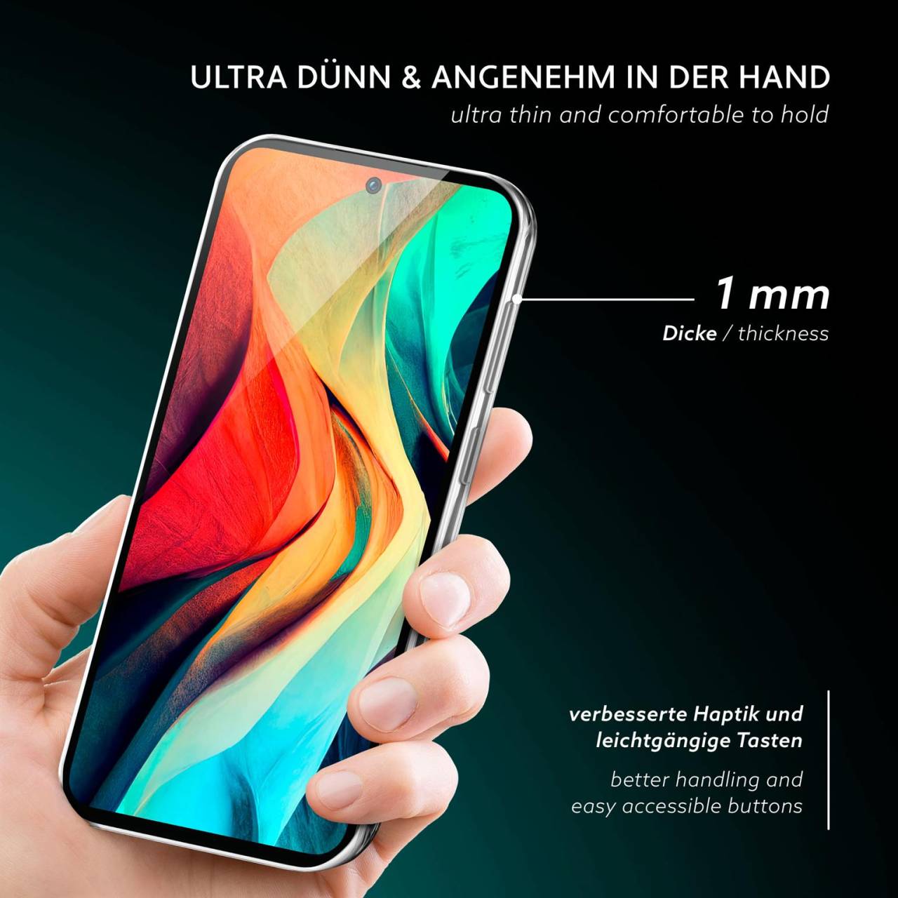 moex Aero Case für Samsung Galaxy A35 5G – Durchsichtige Hülle aus Silikon, Ultra Slim Handyhülle