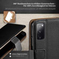moex Book Case für Samsung Galaxy S20 FE 5G – Klapphülle aus PU Leder mit Kartenfach, Komplett Schutz