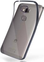 moex Chrome Case für Huawei G8 – Handy Bumper mit Chrom Rand – Transparente Hülle