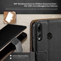 moex Book Case für Huawei P smart Plus 2019 – Klapphülle aus PU Leder mit Kartenfach, Komplett Schutz