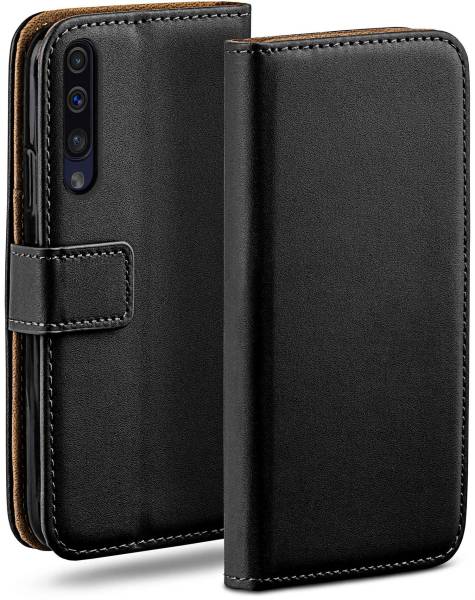 moex Book Case für Samsung Galaxy A70 – Klapphülle aus PU Leder mit Kartenfach, Komplett Schutz