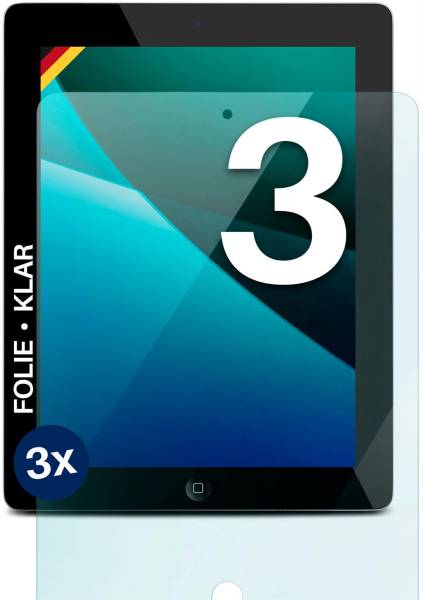 moex FlexProtect Klar für Apple iPad (3. Generation - 2012) – Schutzfolie für zusätzlichen Displayschutz, Ultra klar