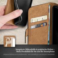 moex Book Case für Samsung Galaxy A12 – Klapphülle aus PU Leder mit Kartenfach, Komplett Schutz