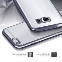 moex Chrome Case für Samsung Galaxy S6 Edge – Handy Bumper mit Chrom Rand – Transparente Hülle