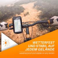 moex TravelCompact für Apple iPhone 14 Pro – Lenker Fahrradtasche für Fahrrad, E–Bike, Roller uvm.