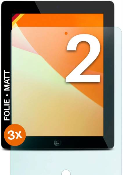 moex FlexProtect Matt für Apple iPad (2. Generation - 2011) – Anti Reflex Schutzfolie für besten Displayschutz, Matt