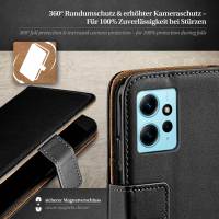 moex Book Case für Xiaomi Redmi Note 12 (4G) – Klapphülle aus PU Leder mit Kartenfach, Komplett Schutz