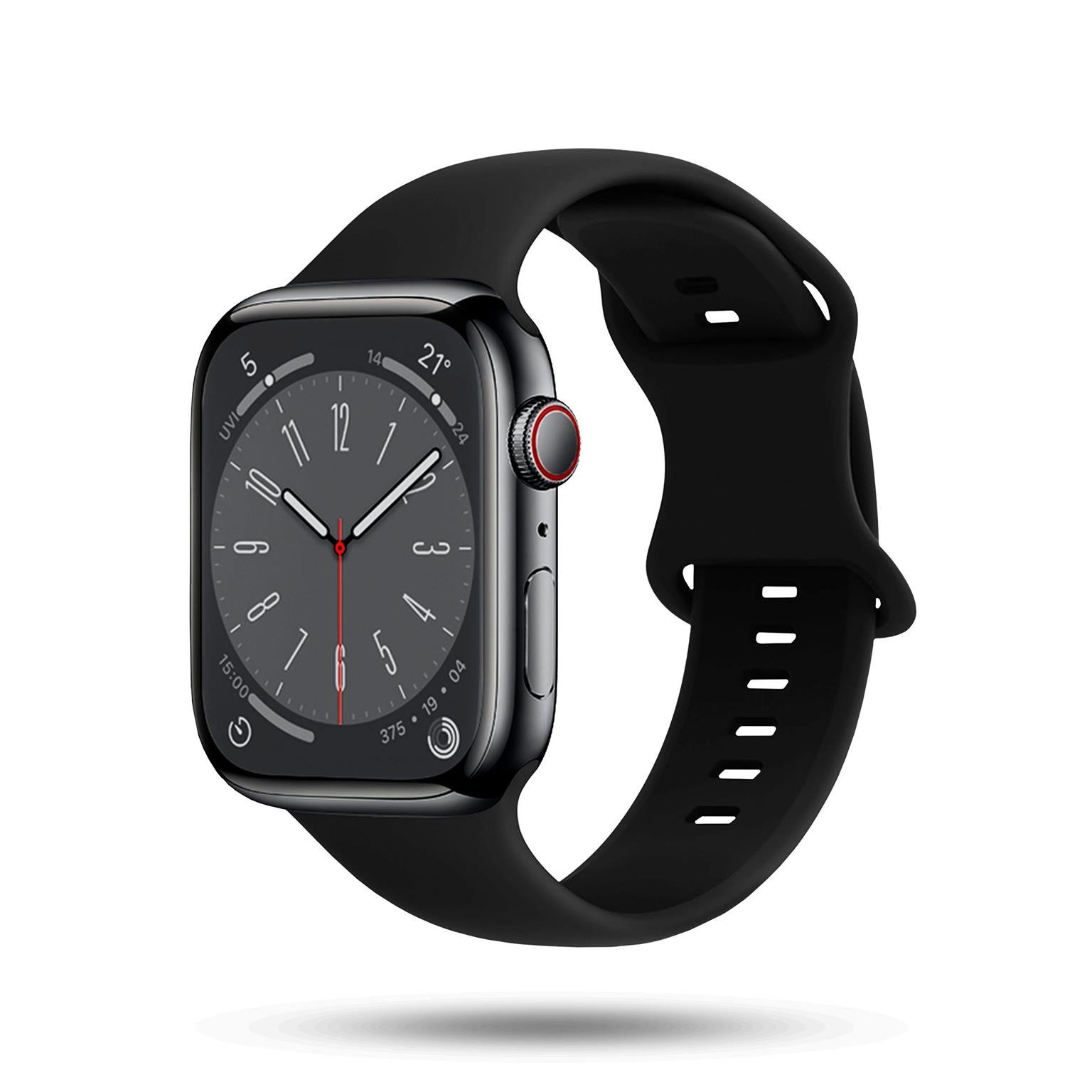 ONEFLOW Soft Band fur Apple Watch Series 5 44mm Apple Watch Sportarmband Silikon Eclipse Black