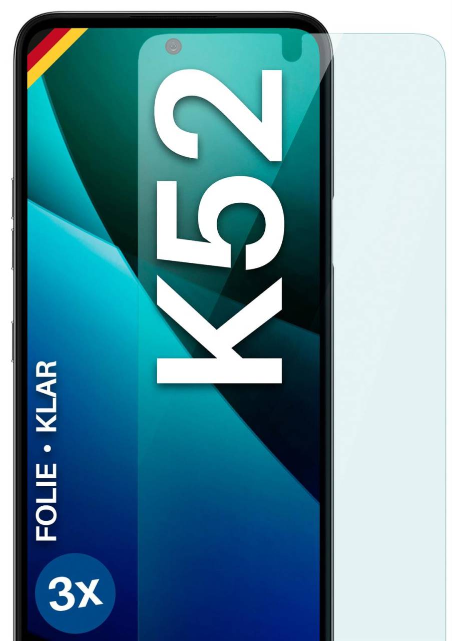 moex FlexProtect Klar für LG K52 – Schutzfolie für unsichtbaren Displayschutz, Ultra klar