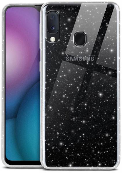 moex® Sparky Case für Samsung Galaxy A20e – Stylische Glitzer Hülle, ultra slim Handyhülle, durchsichtig