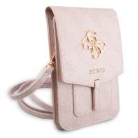 Guess Handtasche – elegante Umhängetasche für Smartphones mit goldenem Big Logo, AllOver 4G Logo Serie