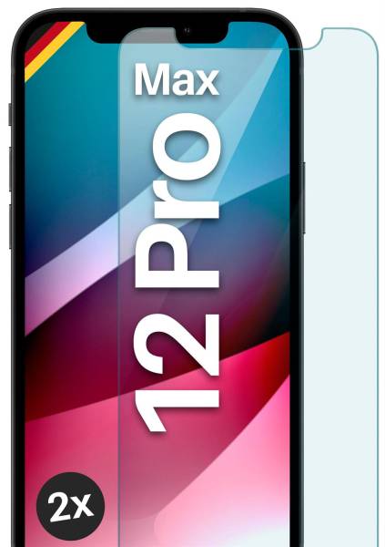 moex ShockProtect Klar für Apple iPhone 12 Pro Max – Panzerglas für kratzfesten Displayschutz, Ultra klar