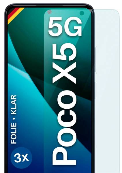 moex FlexProtect Klar für Xiaomi Poco X5 5G – Schutzfolie für unsichtbaren Displayschutz, Ultra klar