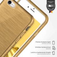 moex Brushed Case für Apple iPhone SE 2. Generation (2020) – Silikon Handyhülle, Backcover in Aluminium Optik