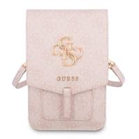 Guess Handtasche – elegante Umhängetasche für Smartphones mit goldenem Big Logo, AllOver 4G Logo Serie