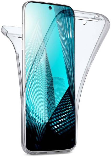 Für Samsung Galaxy S24 Ultra Beidseitiger 360 Grad Magnet Glas Hülle Handy  Tasche Bumper Silber