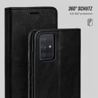 moex Casual Case für Samsung Galaxy A71 – 360 Grad Schutz Booklet, PU Lederhülle mit Kartenfach