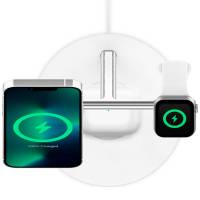 Belkin Boost Charge Pro 3-in-1-Ladegerät mit MagSafe – Induktives USB-C Ladegerät Magnetische Ausrichtung 15W