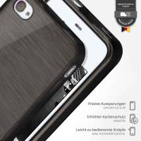 moex Brushed Case für Apple iPhone 4 – Silikon Handyhülle, Backcover in Aluminium Optik