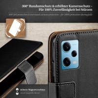 moex Book Case für Xiaomi Redmi Note 12 Pro 5G – Klapphülle aus PU Leder mit Kartenfach, Komplett Schutz