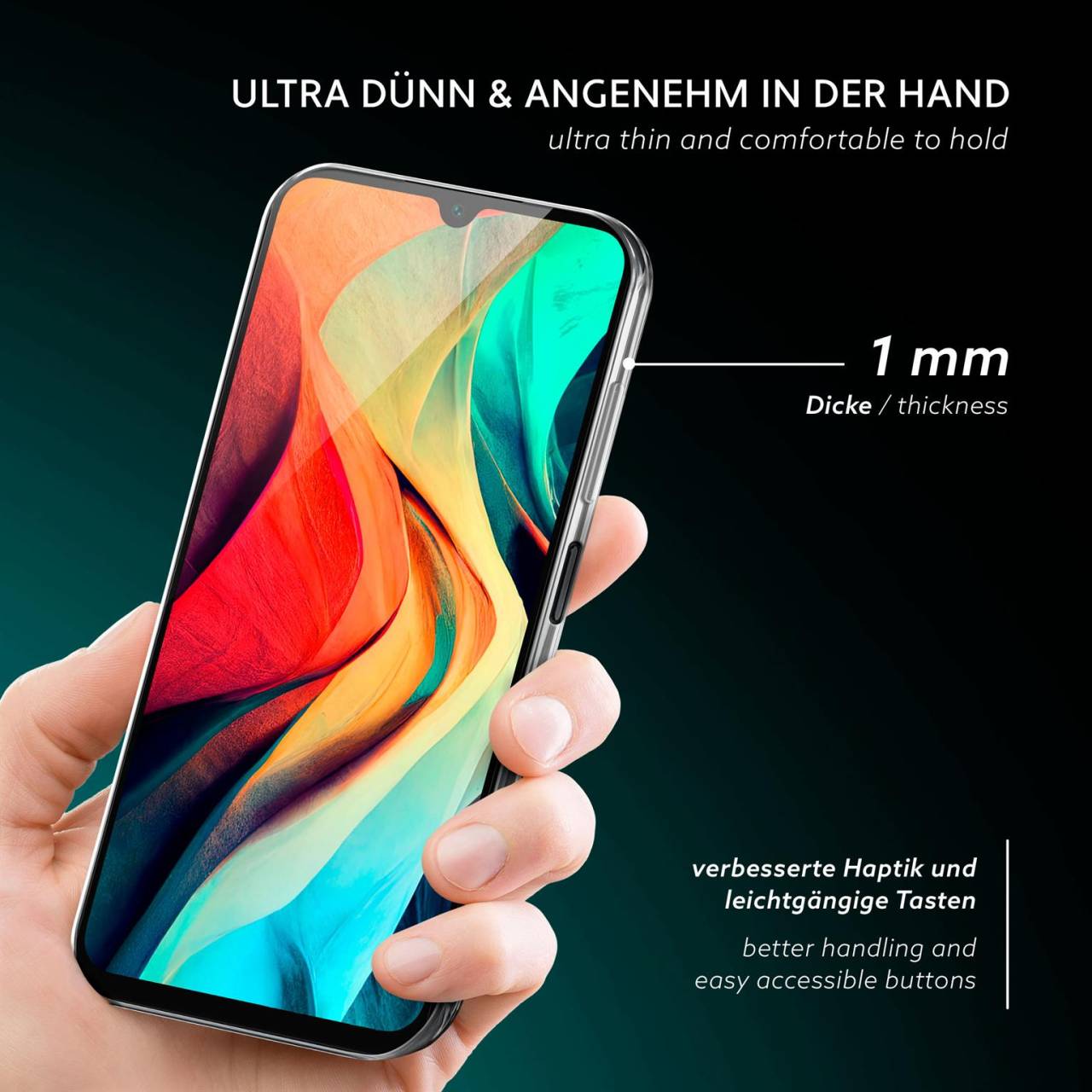 moex Aero Case für Samsung Galaxy A05s – Durchsichtige Hülle aus Silikon, Ultra Slim Handyhülle