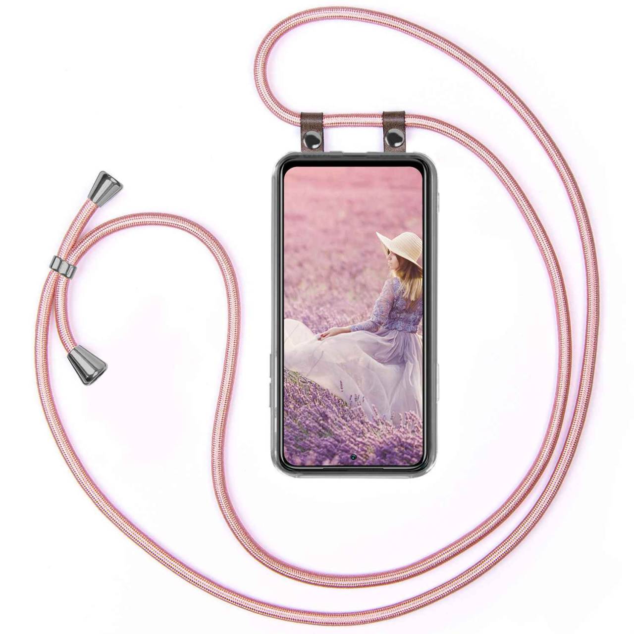 moex Free Spirit für Xiaomi Redmi Note 10 – Hülle mit Kette zum Umhängen, abnehmbare Handykette