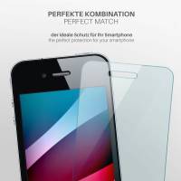 moex ShockProtect Klar für Apple iPhone 4 – Panzerglas für kratzfesten Displayschutz, Ultra klar