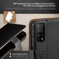 moex Book Case für Xiaomi Mi 10T Pro – Klapphülle aus PU Leder mit Kartenfach, Komplett Schutz