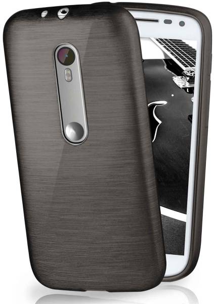 moex Brushed Case für Motorola Moto G3 – Silikon Handyhülle, Backcover in Aluminium Optik