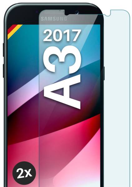 moex ShockProtect Klar für Samsung Galaxy A3 (2017) – Panzerglas für kratzfesten Displayschutz, Ultra klar