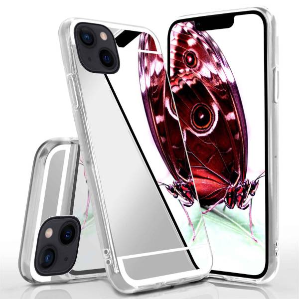 moex Mirror Case für Apple iPhone 14 – Handyhülle aus Silikon mit Spiegel auf der Rückseite