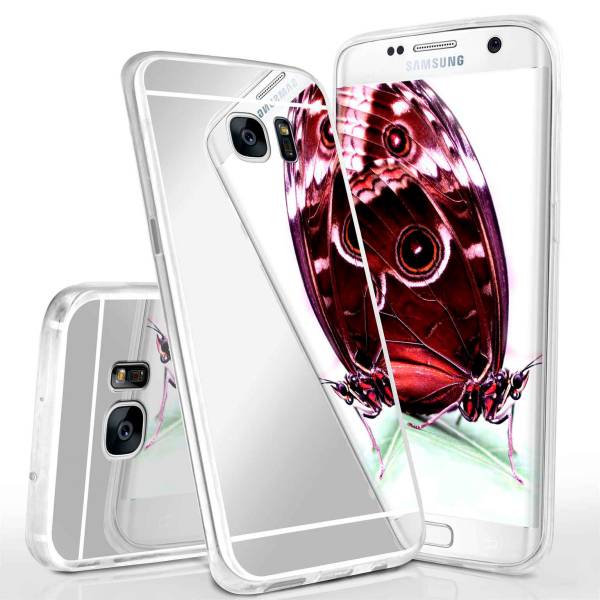 moex Mirror Case für Samsung Galaxy S7 Edge – Handyhülle aus Silikon mit Spiegel auf der Rückseite