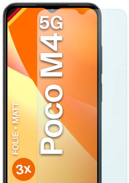 moex FlexProtect Matt für Xiaomi Poco M4 5G – Anti Reflex Schutzfolie für besten Displayschutz, Matt