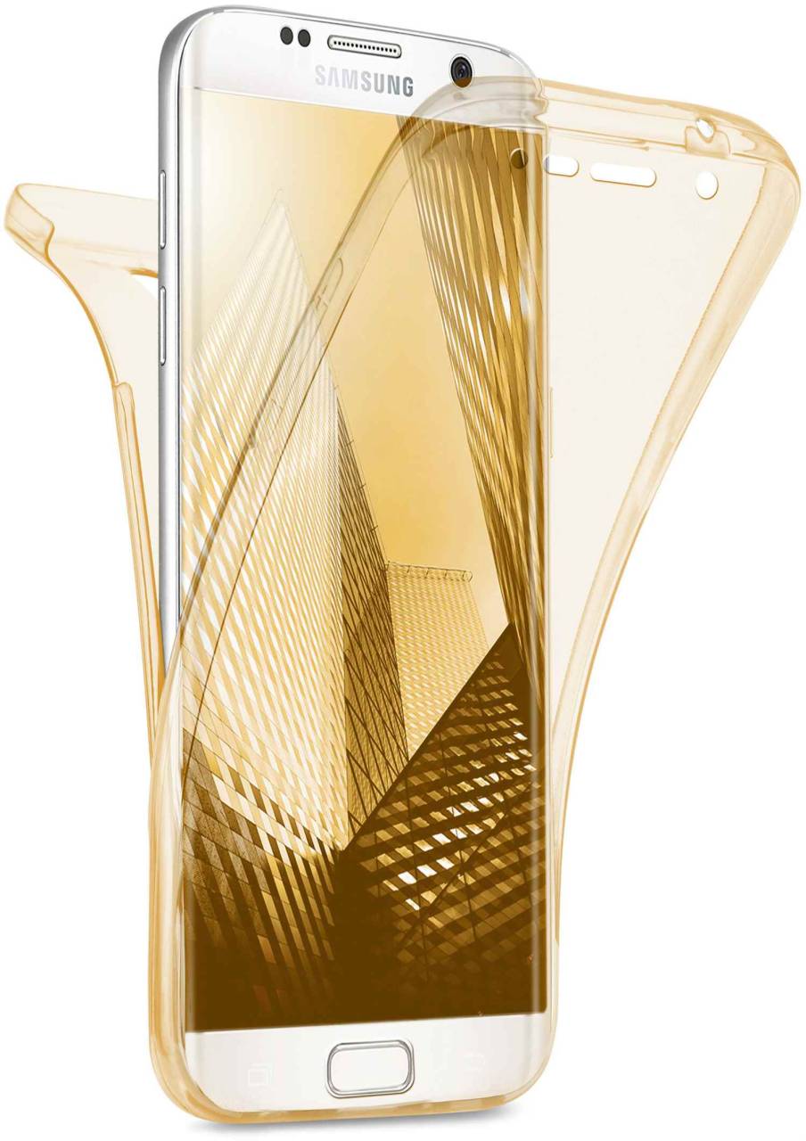 moex Double Case für Samsung Galaxy S7 Edge – 360 Grad Hülle aus Silikon, Rundumschutz beidseitig
